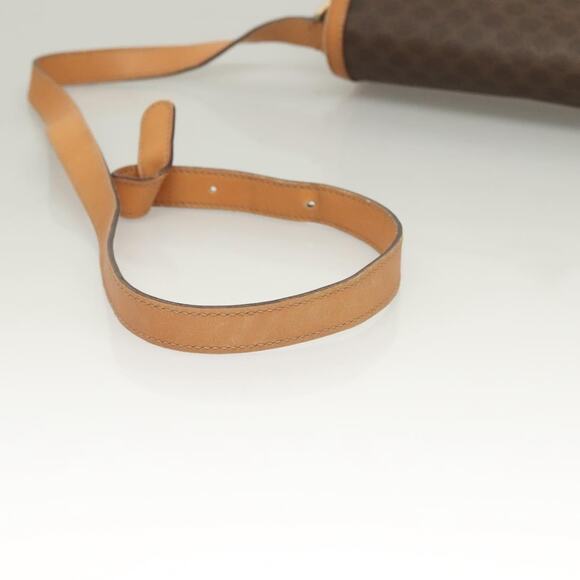 CELINE Macadam Canvas Shoulder Bag Pvc Leather Brown Gold - Picture 7 of 13